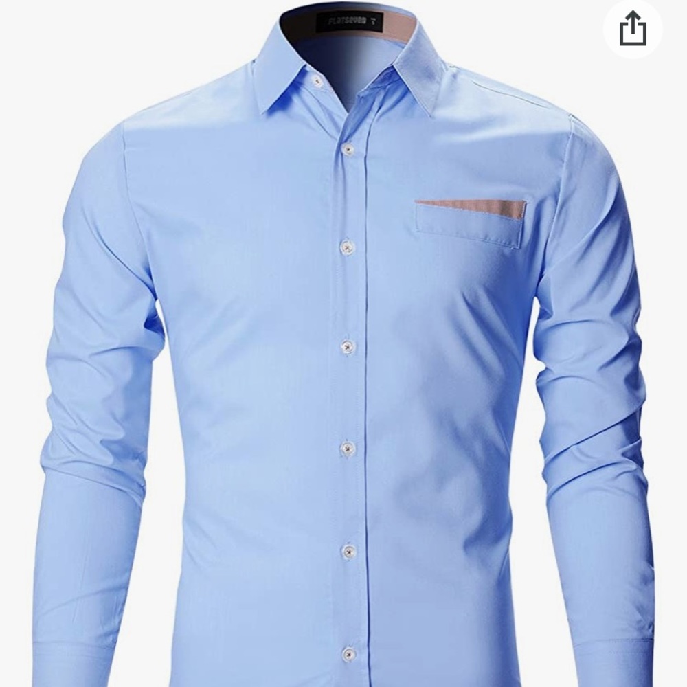 FLATSEVEN Mens Designer Slim Fit Dress Shirt